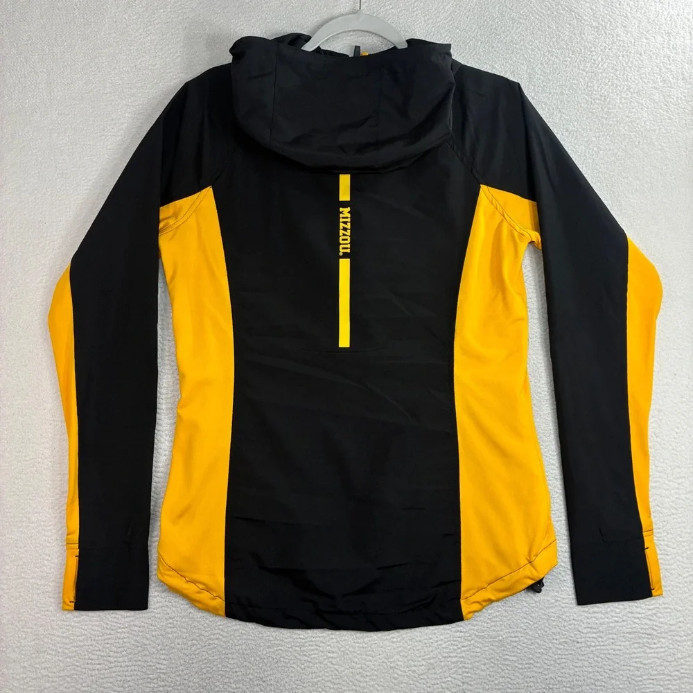 Missouri Tigers Jacket Women L Black Gold Full Zip Hooded Mizzou University Run - Picture 3 of 9
